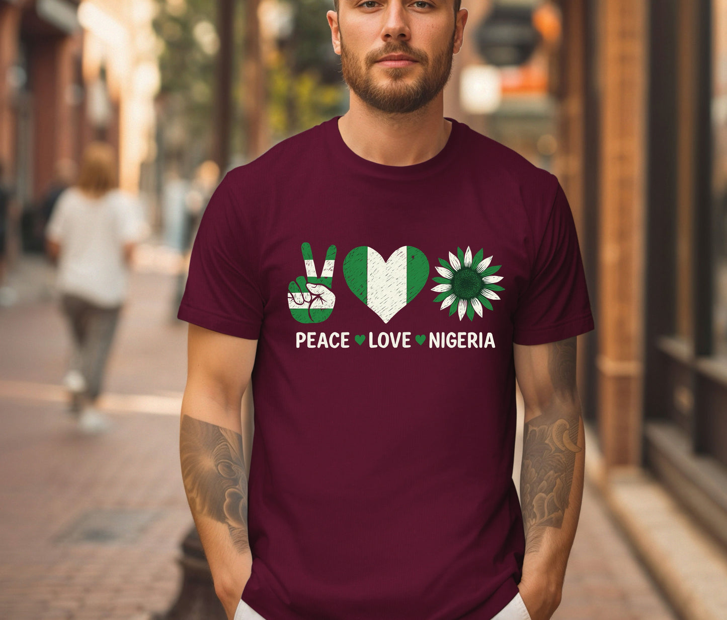 Naija to the World T-Shirt – Nigerian Pride Shirt | African Heritage Tee | Green White Green Nigeria Flag Shirt | Unisex Naija Culture Tee