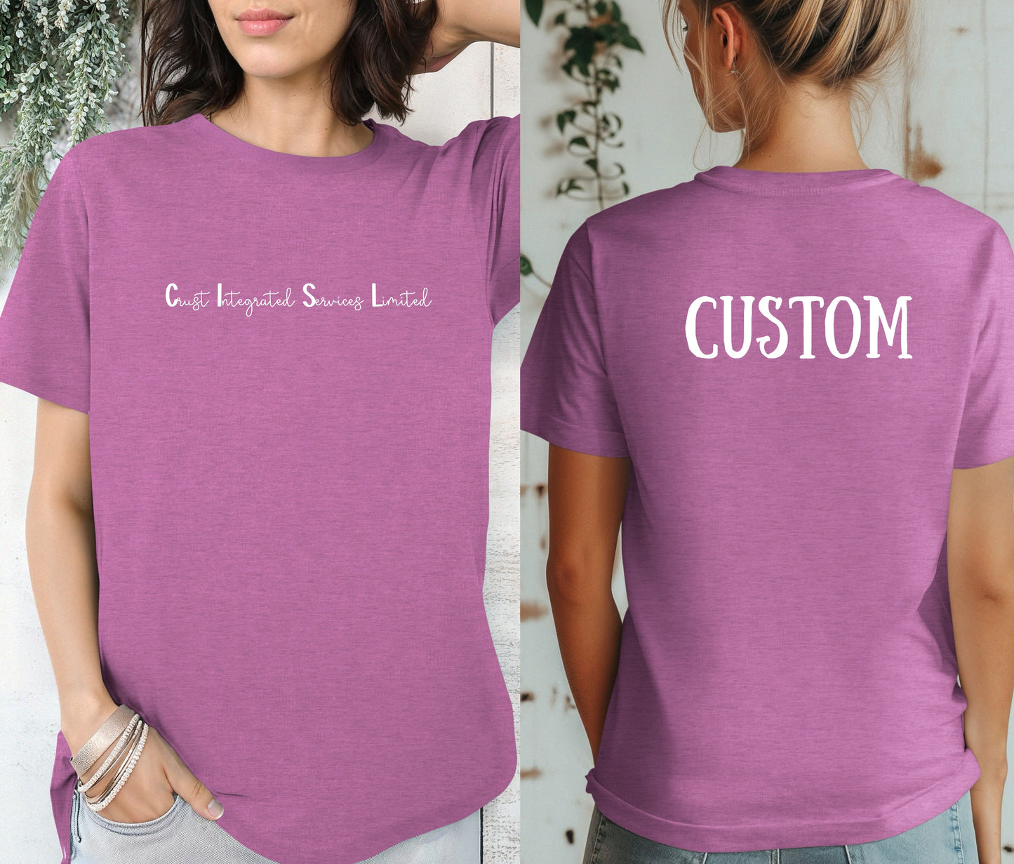 Custom Logo Shirt with Company Name on Back β Personalized Business Branding Tee β Custom Workwear T-Shirt for Teams, Events, and Staff
