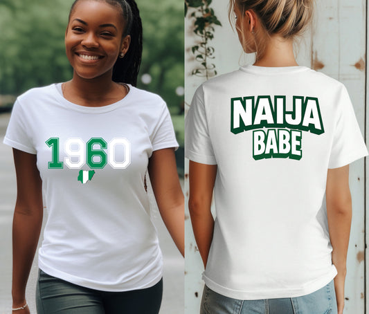 Nigerian Independece Day Shirt , Naija to the World T-Shirt, Nigerian Pride Shirt | African Heritage Tee | Green White Green Nigeria Flag Shirt | Unisex Naija Culture Tee