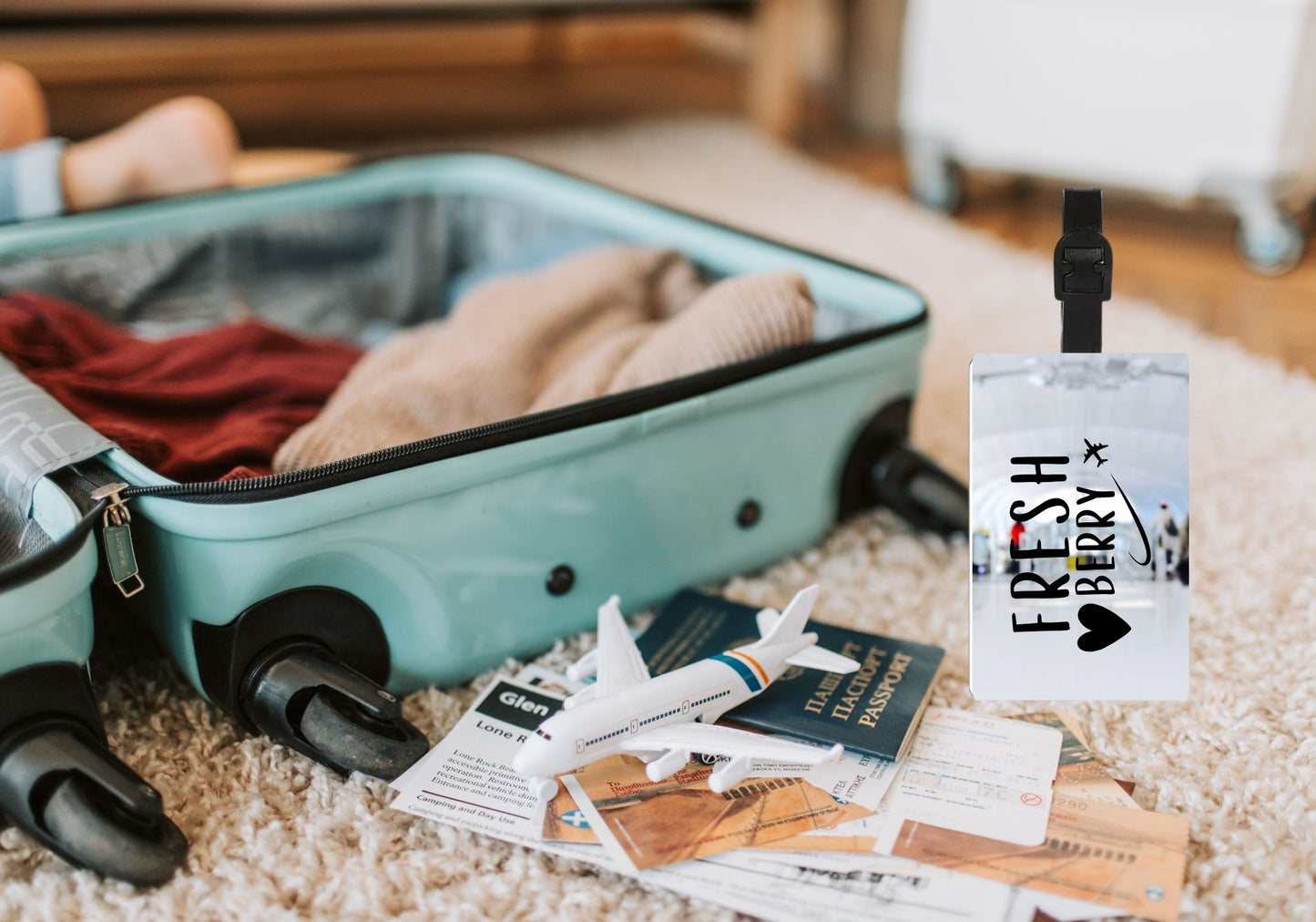 ✈️ Personalized Double-Sided Luggage Tag – Perfect for Travel, Backpacks & Bags