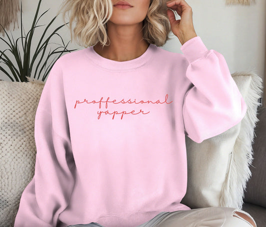 Registered Yapper Sweatshirt – Funny Cozy Crewneck, Professional Yapper Sweater, Cute Sassy Gift Pullover for Women, Trendy Quote Shirt