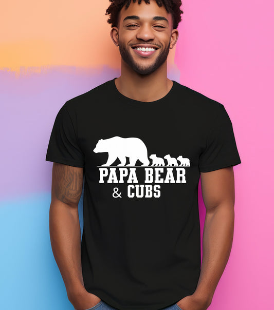 Papa Bear and Cubs – Custom Matching Family Shirts – Mother’s Day & Father’s Day Gift Idea