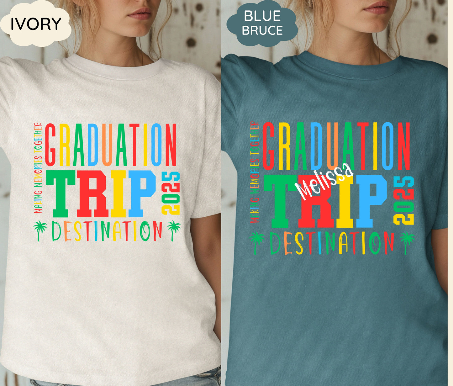 Custom Girls Trip 2025 Shirts Personalized Girl Vacation Weekend Matching Tshirts Beach Summer Vacay Mode Tees Girl Gang Group T-shirts Gift
