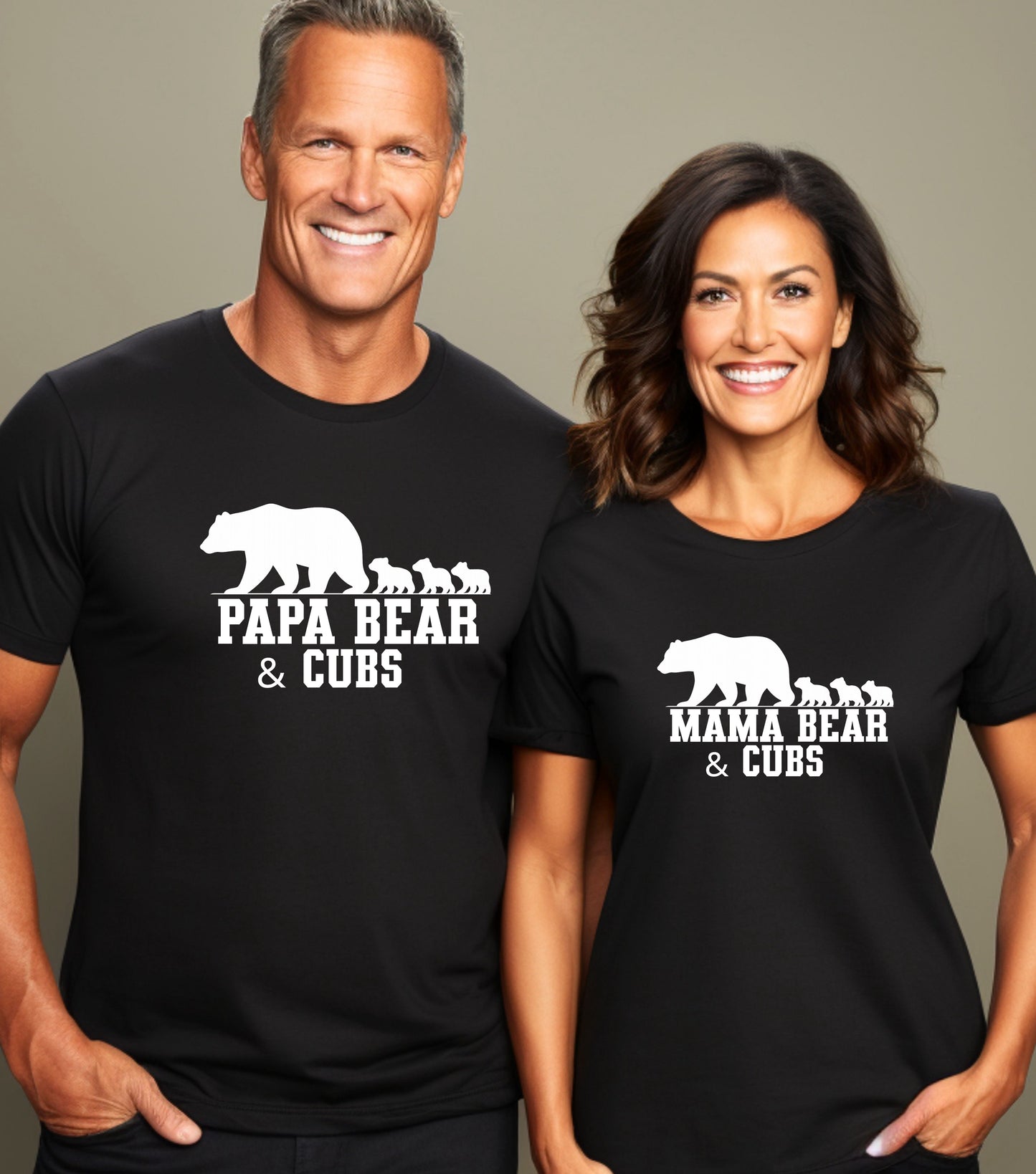 Papa Bear and Cubs – Custom Matching Family Shirts – Mother’s Day & Father’s Day Gift Idea