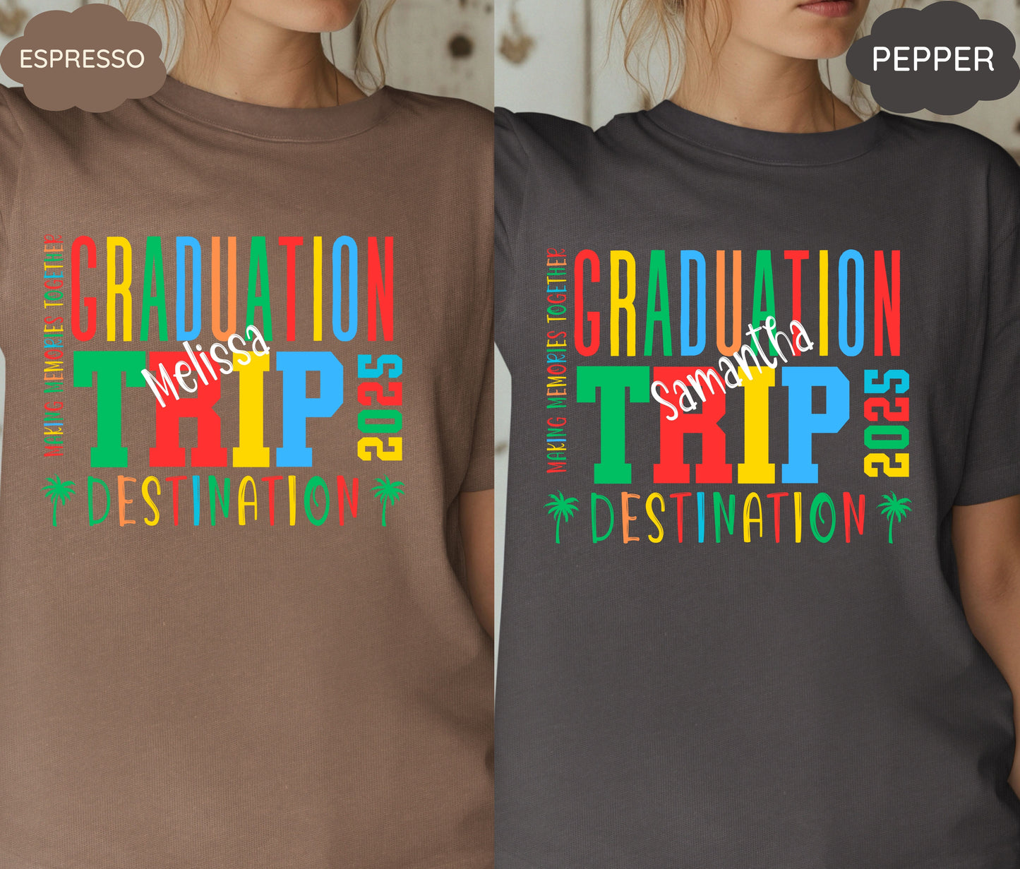 Custom Girls Trip 2025 Shirts Personalized Girl Vacation Weekend Matching Tshirts Beach Summer Vacay Mode Tees Girl Gang Group T-shirts Gift