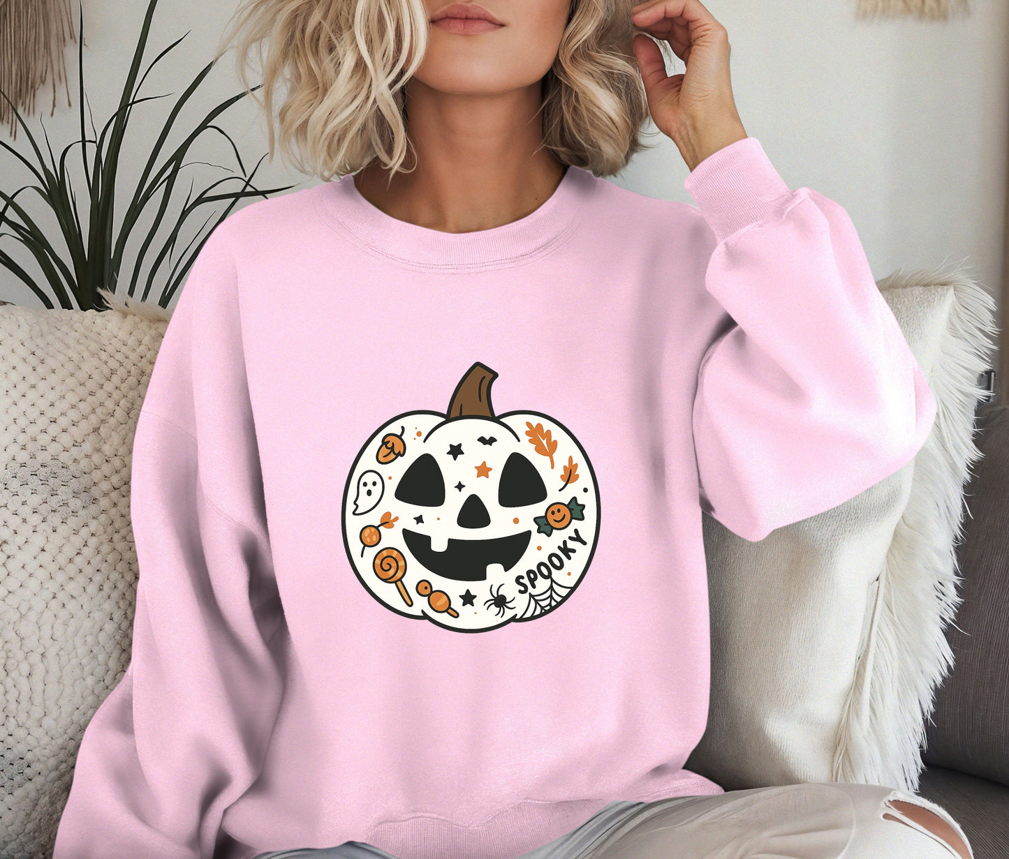 Spooky Halloween Sweatshirt, Halloween Sweatshirt, Halloween Gift, Lover Sweatshirt, Matching Mom And Daughter Sweatshirt (Copy)