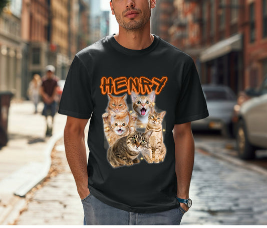 Custom Cat Photo Shirt | Personalized Pet Lover T-Shirt | Cat Mom Gift | Funny Cat Lover Tee | Pet Portrait Shirt | Custom Pet Name Shirt