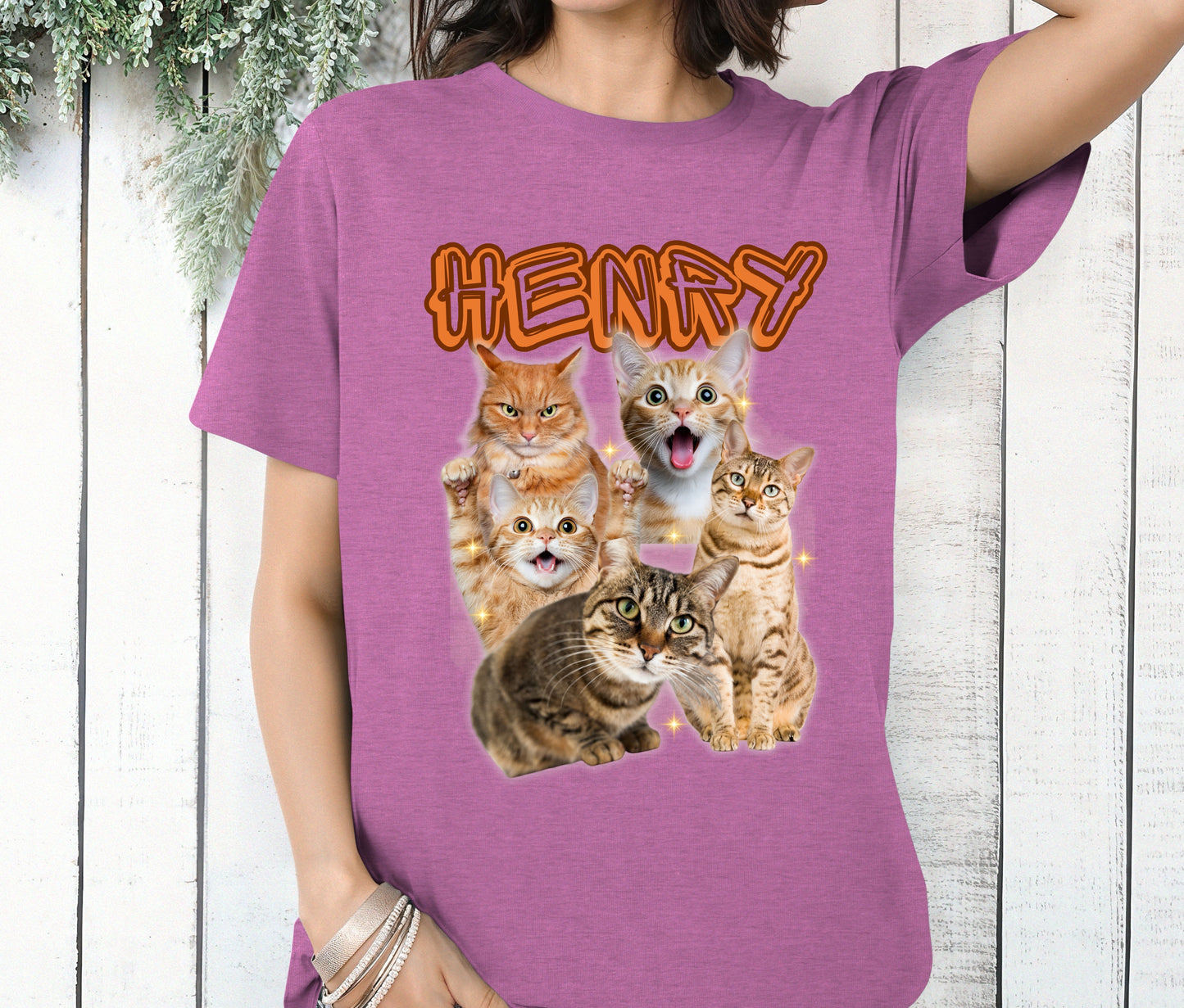 Custom Cat Photo Shirt | Personalized Pet Lover T-Shirt | Cat Mom Gift | Funny Cat Lover Tee | Pet Portrait Shirt | Custom Pet Name Shirt