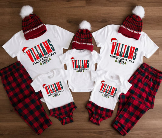 🎄Custom Family Name Tshirt, Christmas Shirts for Family | Matching Holiday Shirts | Personalized Family Christmas Outfits