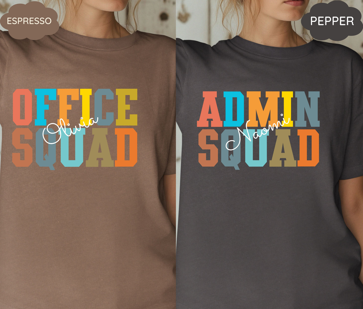 Custom Office Squad & Admin Squad Shirts – Personalized Group Tees for Teams, Work Events, Corporate Gifts, and Bulk Orders