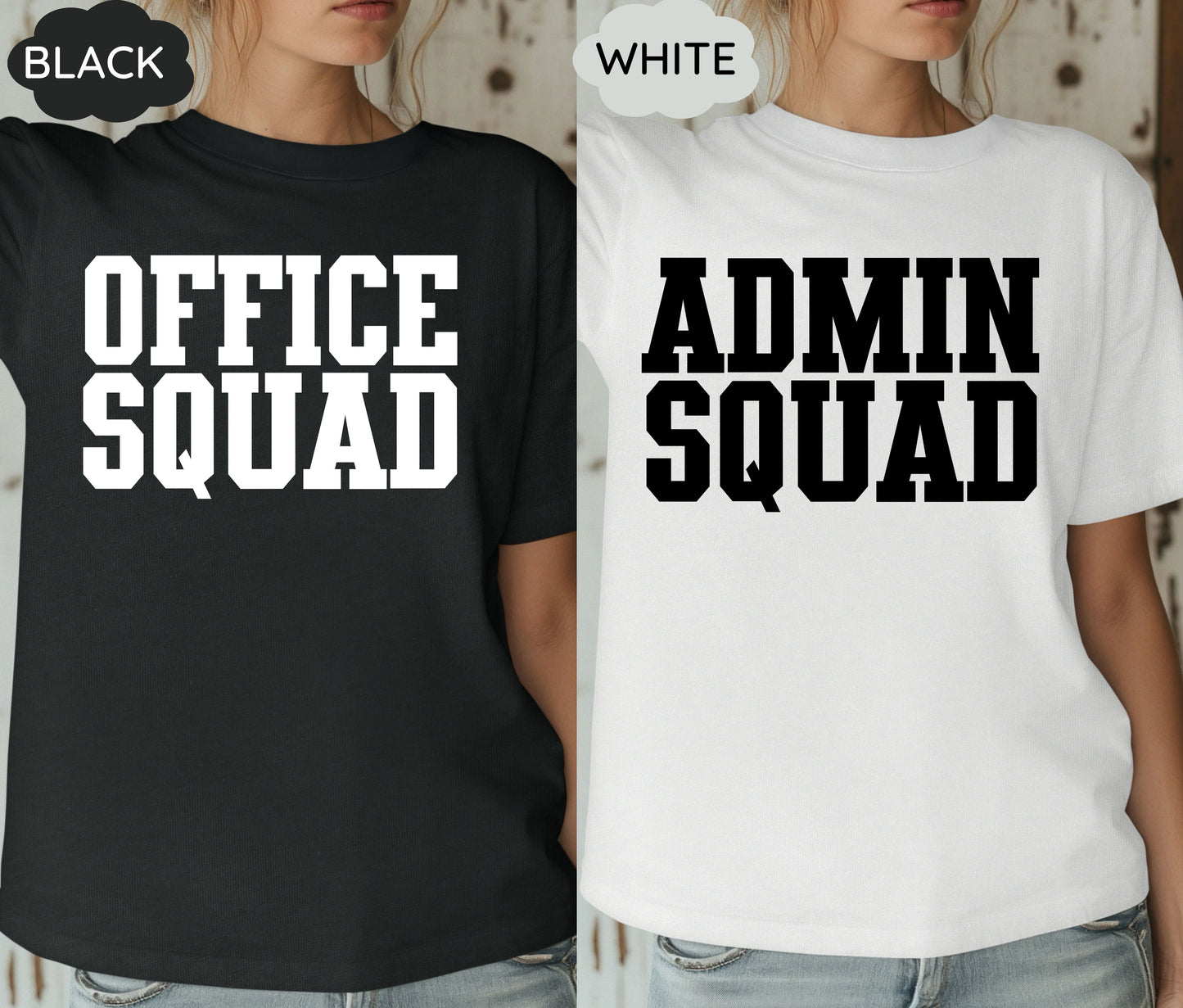 Custom Office Squad & Admin Squad Shirts – Personalized Group Tees for Teams, Work Events, Corporate Gifts, and Bulk Orders
