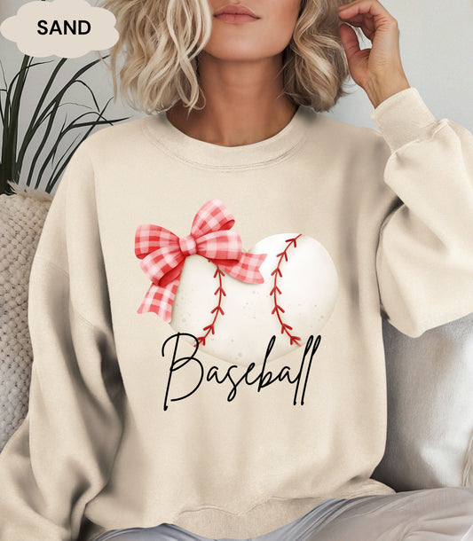 Baseball Mom With Heart Sweatshirt | Cute Baseball Heart Shirt | Game Day Outfit | Sports Mom Crewneck