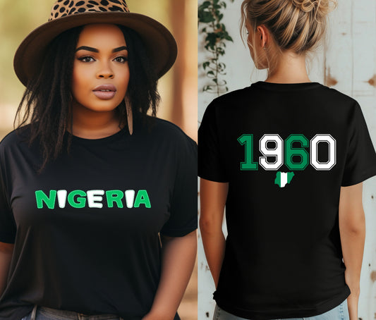 Nigerian Independece Day Shirt , Naija to the World T-Shirt, Nigerian Pride Shirt | African Heritage Tee | Green White Green Nigeria Flag Shirt | Unisex Naija Culture Tee