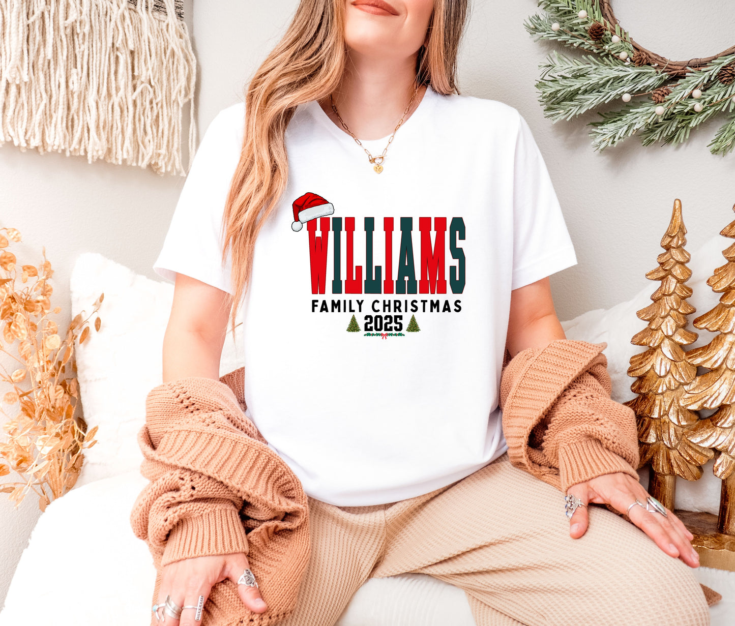 🎄Custom Family Name Tshirt, Christmas Shirts for Family | Matching Holiday Shirts | Personalized Family Christmas Outfits