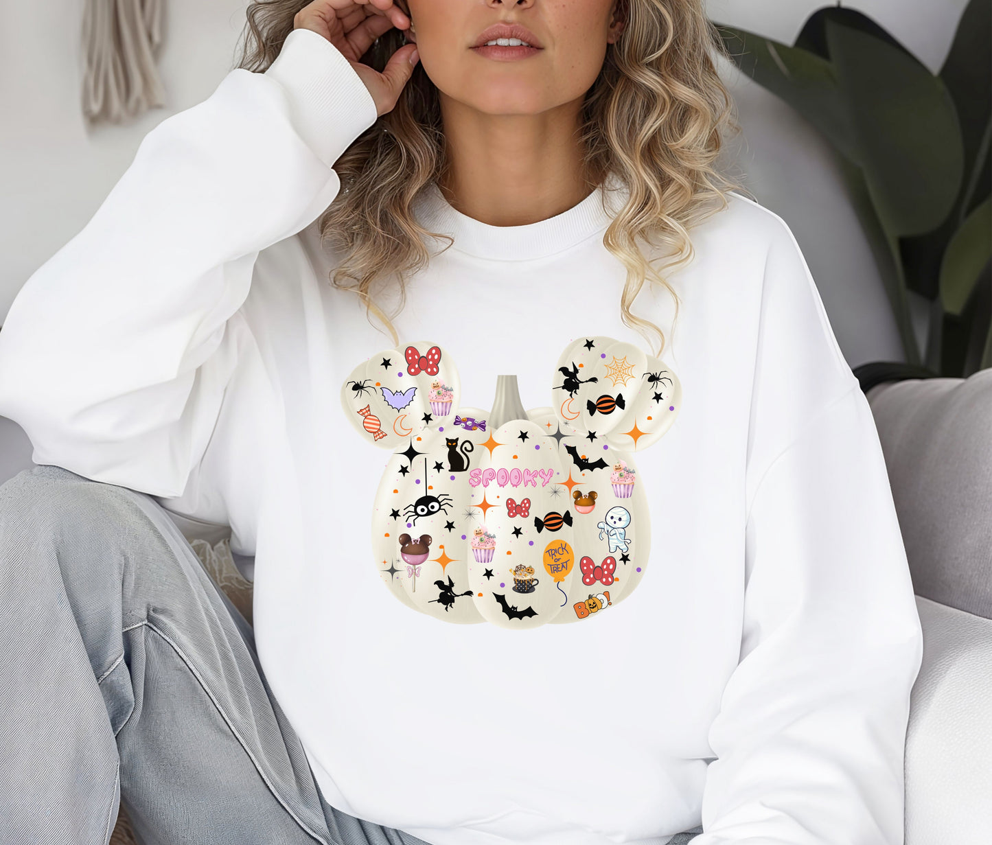 Spooky Halloween Sweatshirt, Halloween Sweatshirt, Halloween Gift, Lover Sweatshirt, Matching Mom And Daughter Sweatshirt