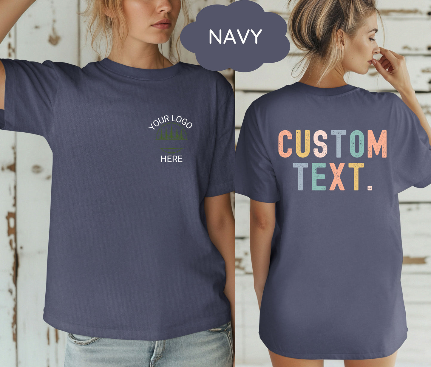 Custom Logo Shirt with Company Name on Back โ Personalized Business Branding Tee โ Custom Workwear T-Shirt for Teams, Events, and Staff