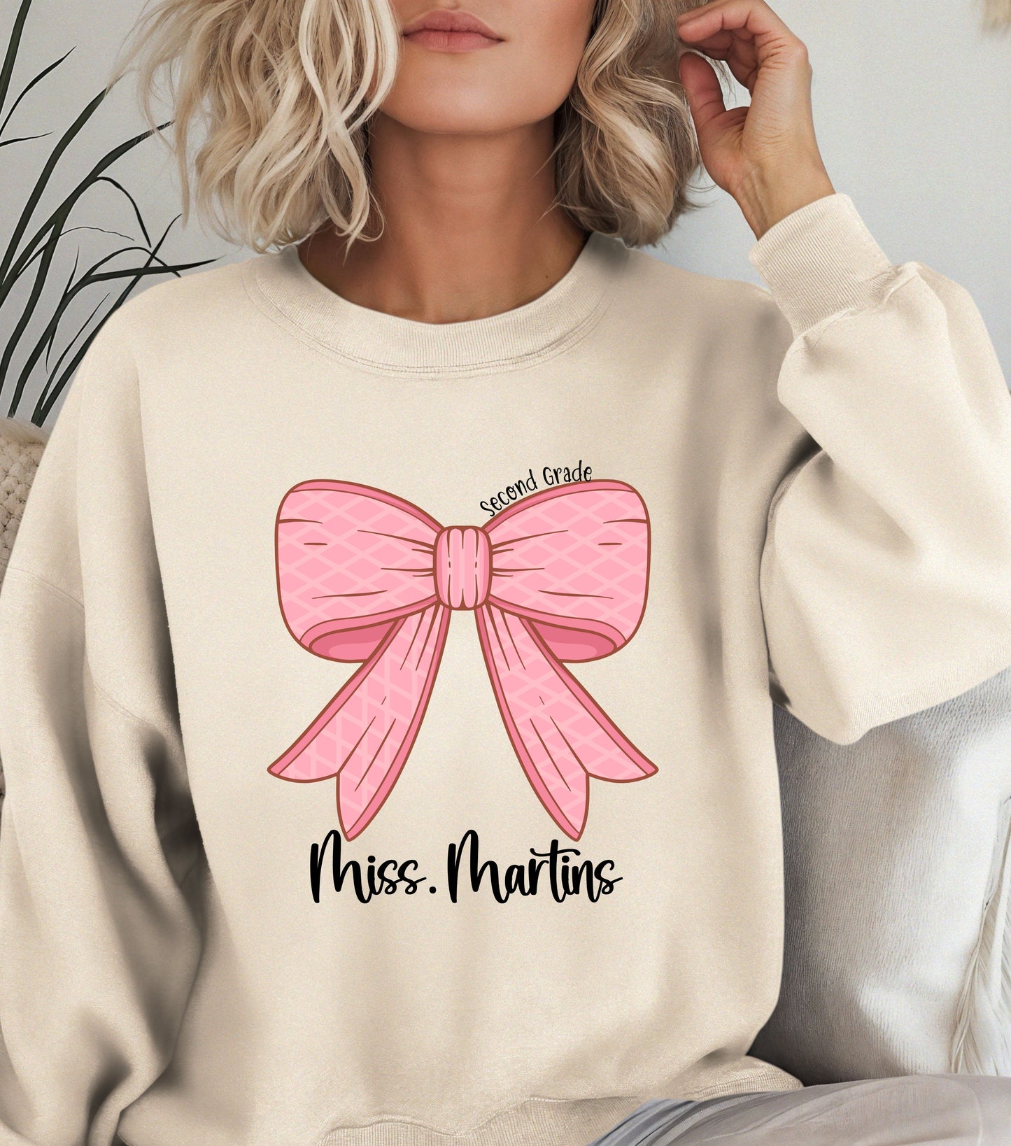 Custom Bow Sweatshirt for Teachers, Elementary Teacher Appreciation, Cute Elementary Teacher Appreciation Gift, Teachers Sweatshirt