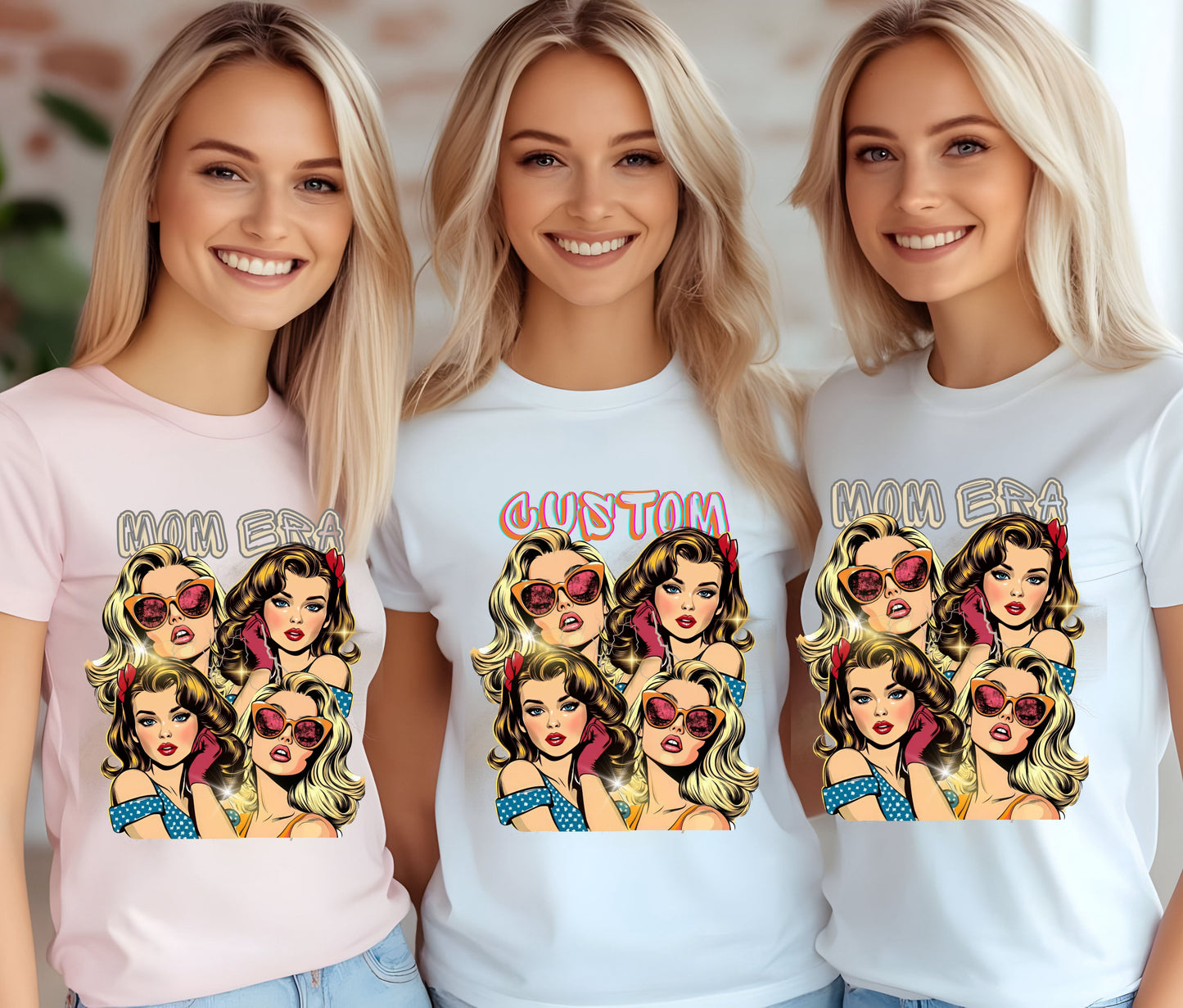 Custom Pop Art Retro Girl T-Shirt – Personalized Vintage Style Graphic Tee for Women, Trendy Statement Shirt, 90s Comic Aesthetic Fashion