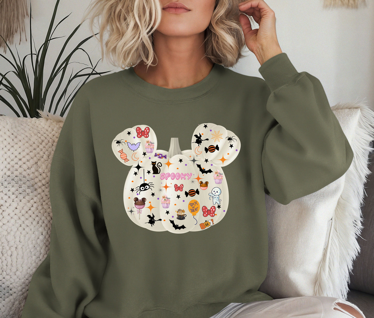 Spooky Halloween Sweatshirt, Halloween Sweatshirt, Halloween Gift, Lover Sweatshirt, Matching Mom And Daughter Sweatshirt