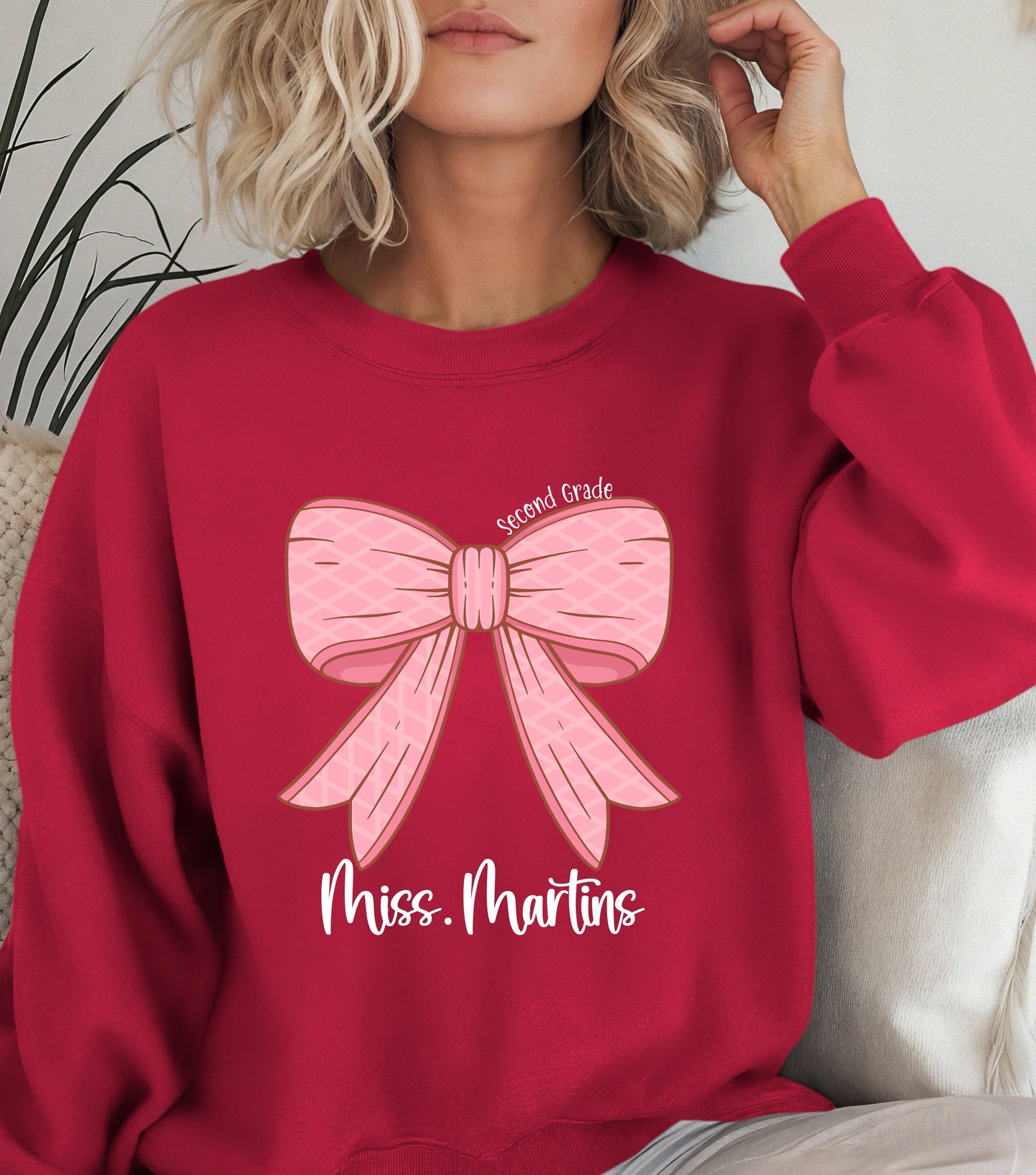 Custom Bow Sweatshirt for Teachers, Elementary Teacher Appreciation, Cute Elementary Teacher Appreciation Gift, Teachers Sweatshirt