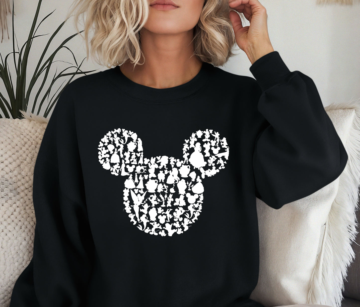 Matching Family Sweatshirt – Classic Mouse Silhouette Print 🖤