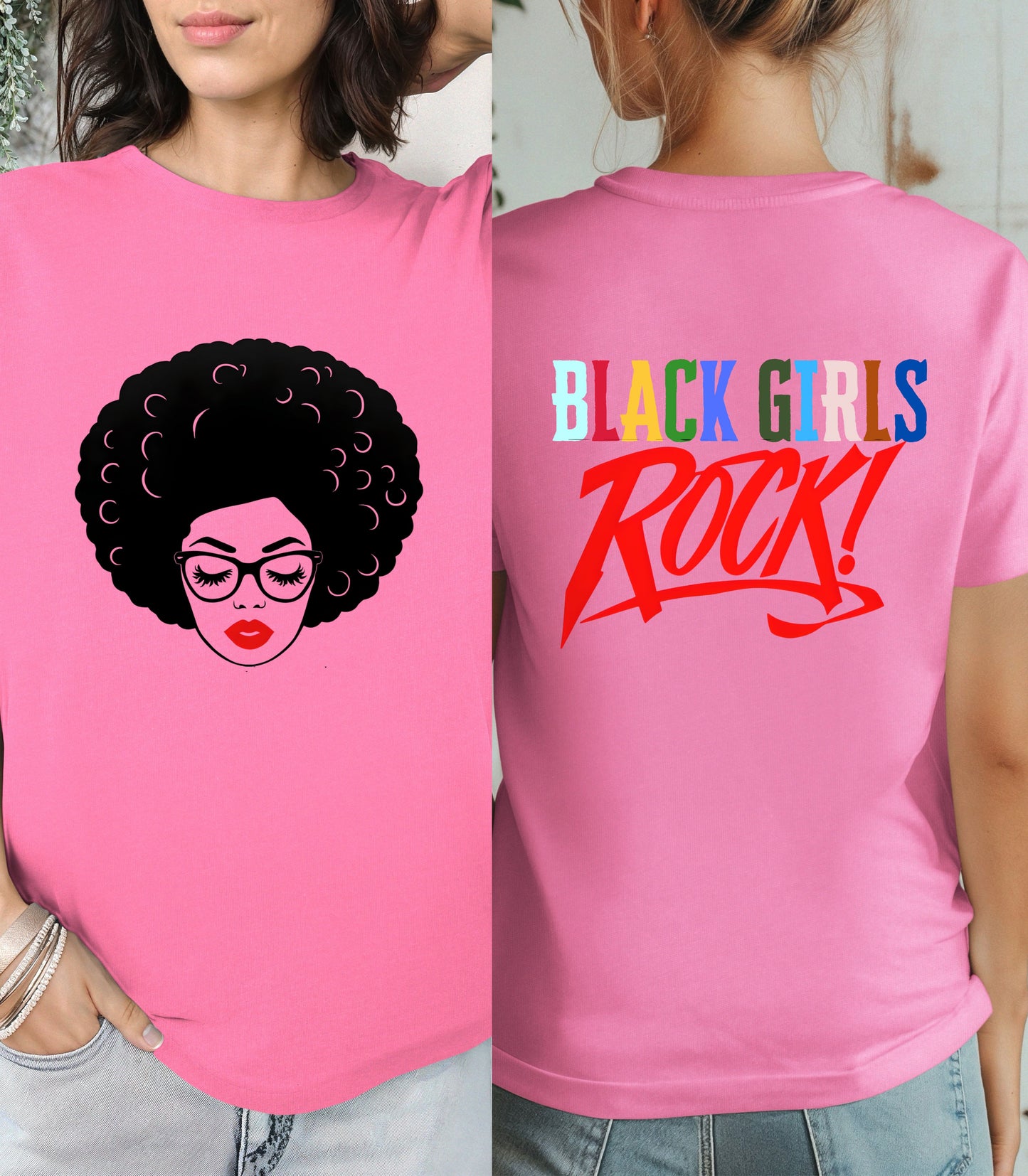 Black Girls Rock T-Shirt – Empowerment Graphic Tee for Women – Bold Afro Queen Shirt – Melanin Magic Apparel