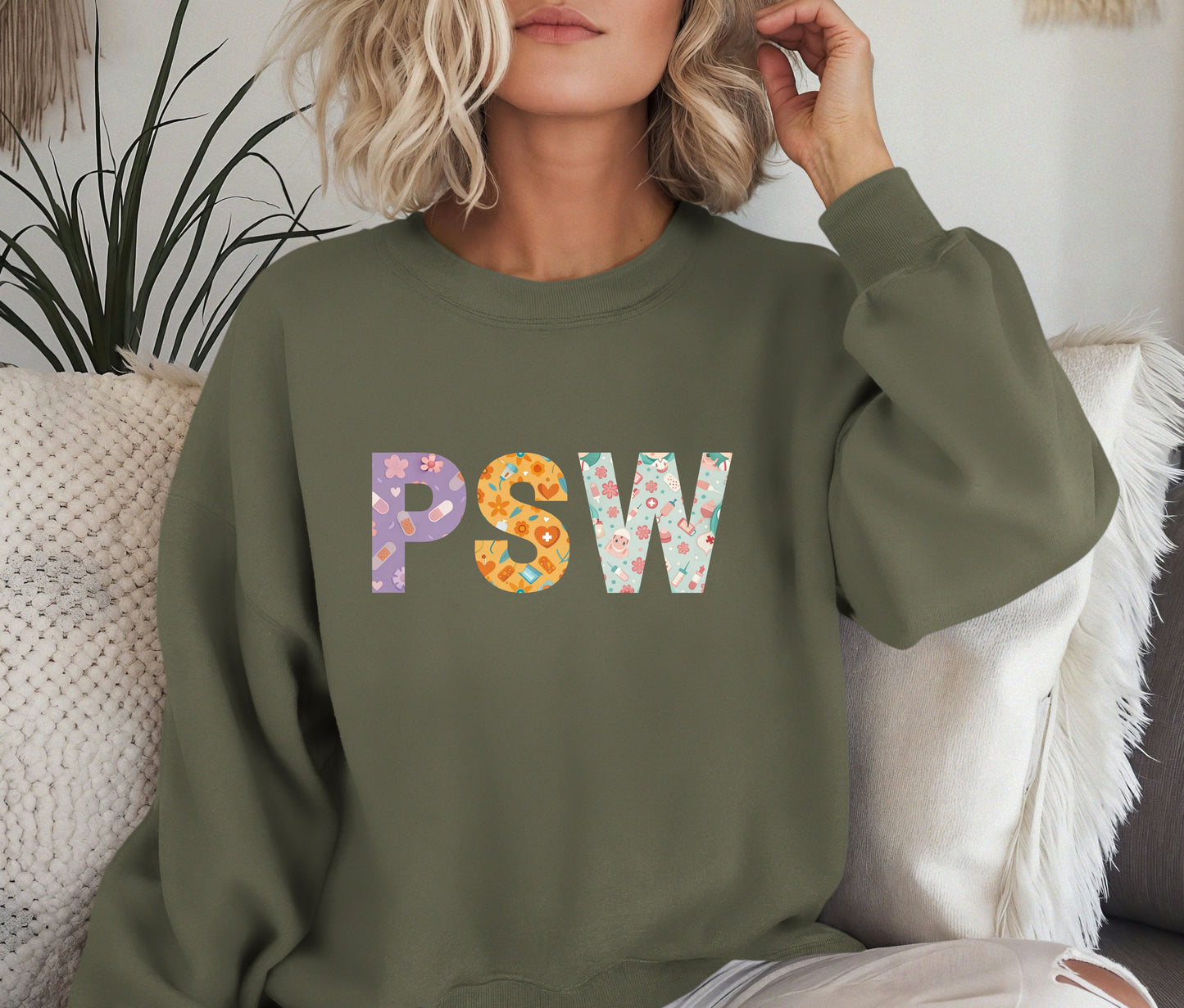 PSW Sweatshirt – Personal Support Worker Crewneck, Healthcare Appreciation Gift, Cozy Medical Staff Pullover, Nursing & Caregiver Sweater