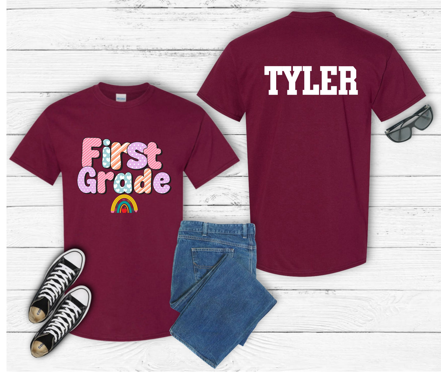 Personalized Back to School Shirt for Kids – Custom Name Tee | First Day of School Outfit | Preschool & Kindergarten Shirt | Custom Kids T-Shirt