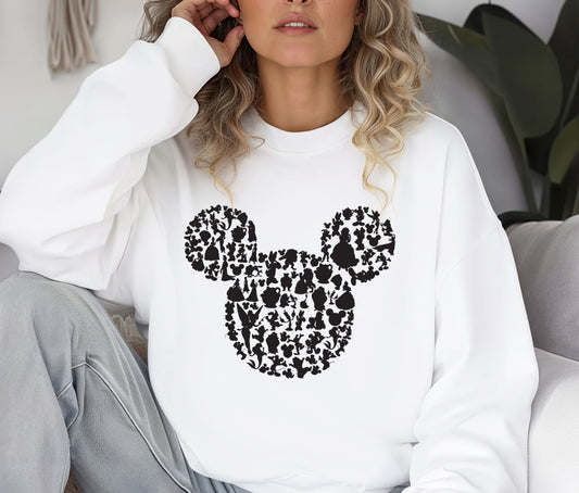 Matching Family Sweatshirt – Classic Mouse Silhouette Print 🖤