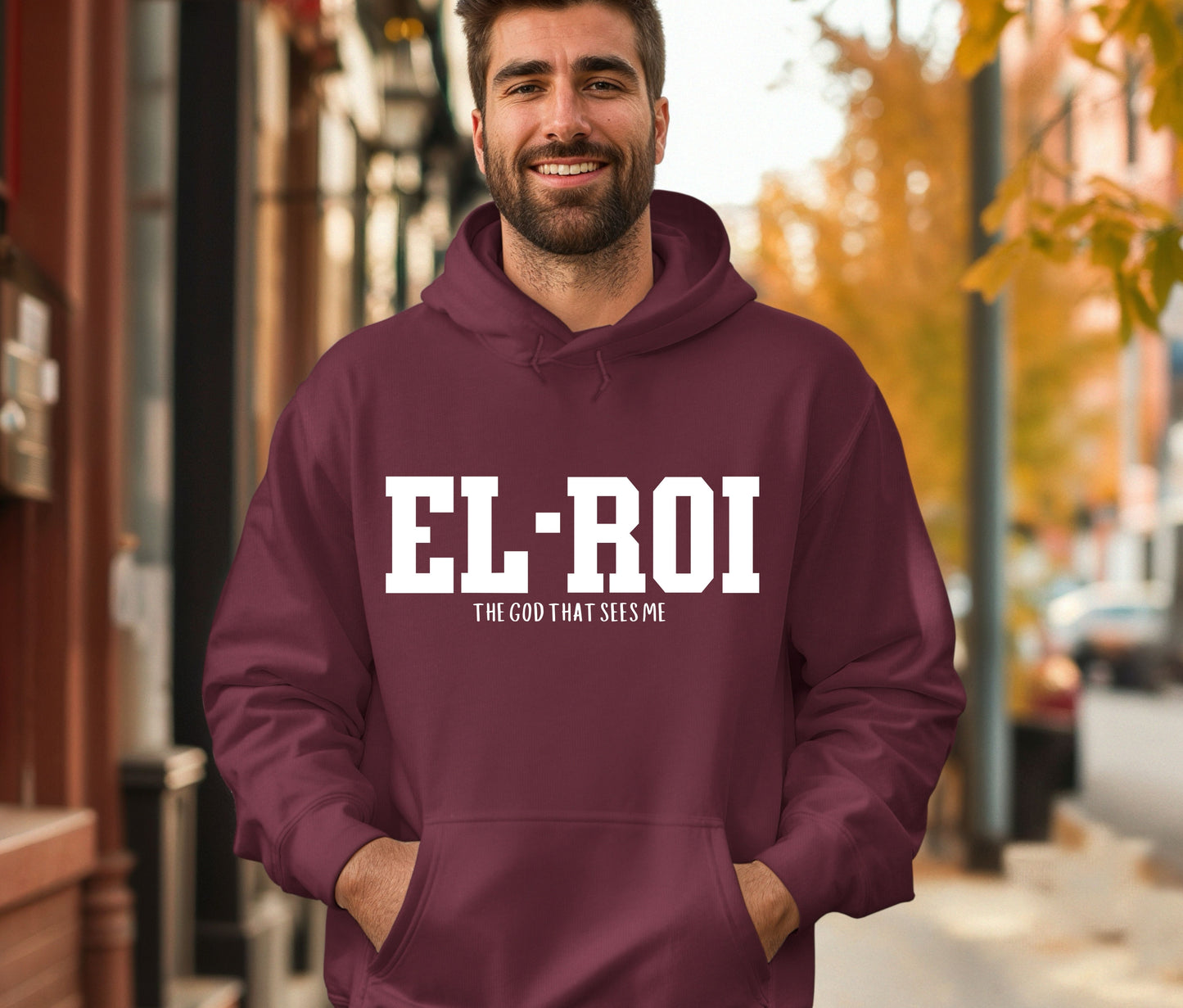 EL-ROI Hoodie – The God That Sees Me | Personalized Christian Hoodie | Faith-Based Custom Sweatshirt for Women & Men | Bible Verse Apparel
