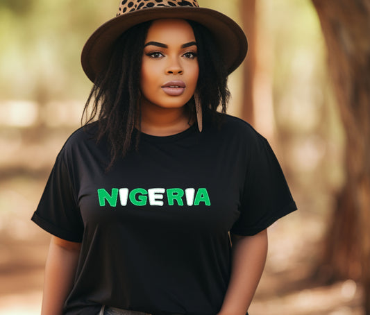 Nigerian Independece Day Shirt , Naija to the World T-Shirt, Nigerian Pride Shirt | African Heritage Tee | Green White Green Nigeria Flag Shirt | Unisex Naija Culture Tee
