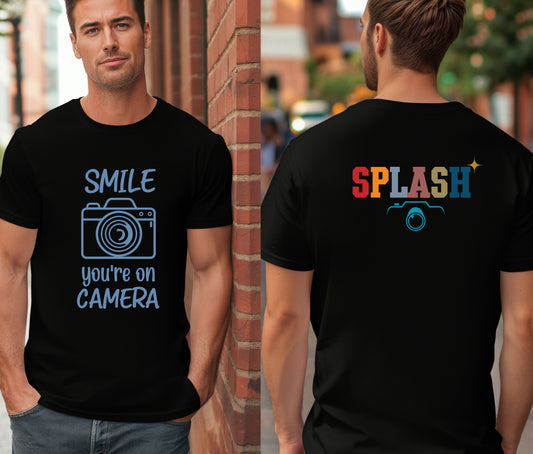 Photographer T-Shirt | Camera Graphic Tee | Photography Shirt for Men & Women | Photography Gift | Smile You’re On Camera Shirt
