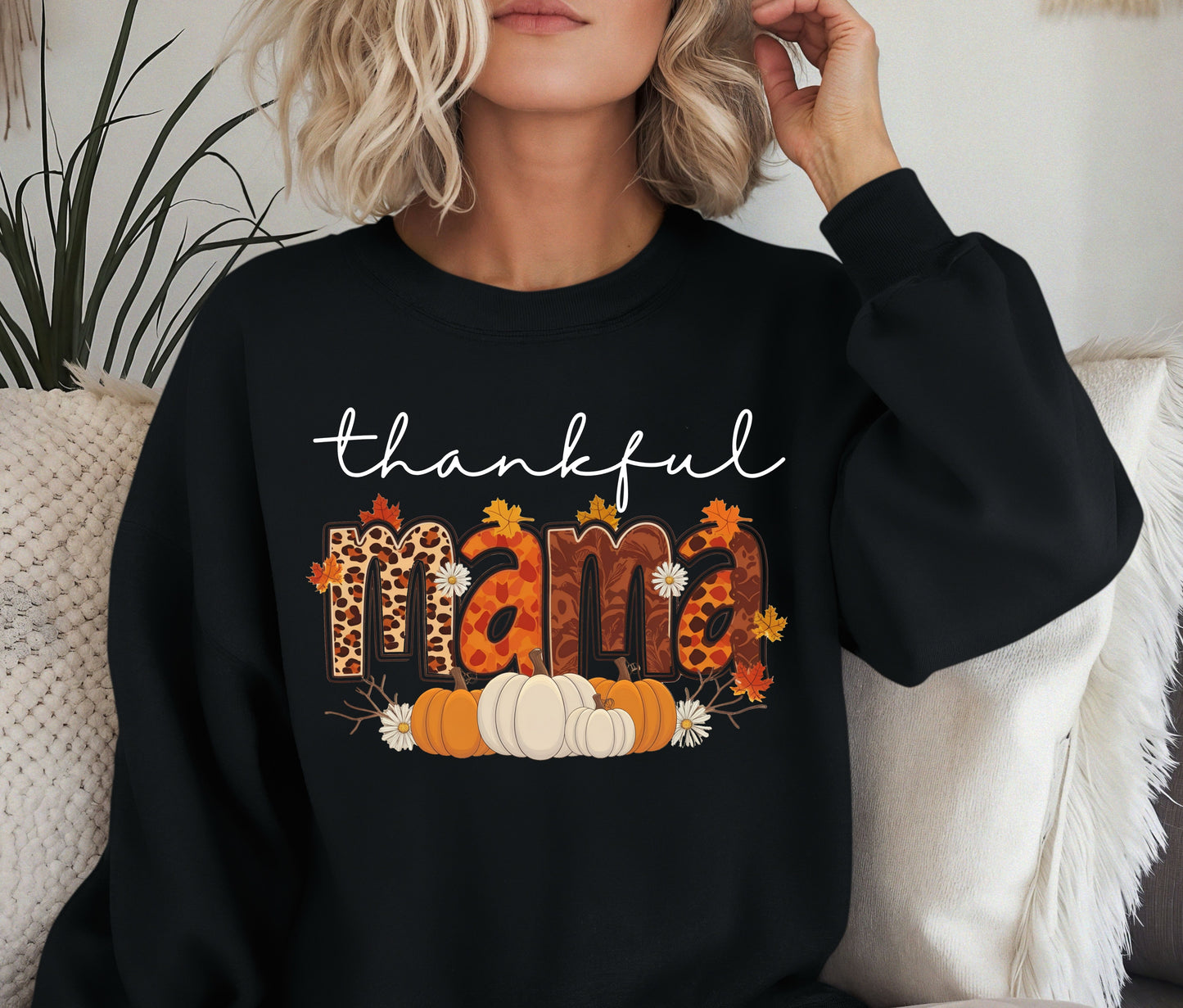 Thankful Sweatshirt, Fall Sweatshirt,Autumn Halloween Sweatshirt, Custom Gift, Autumn Sweater