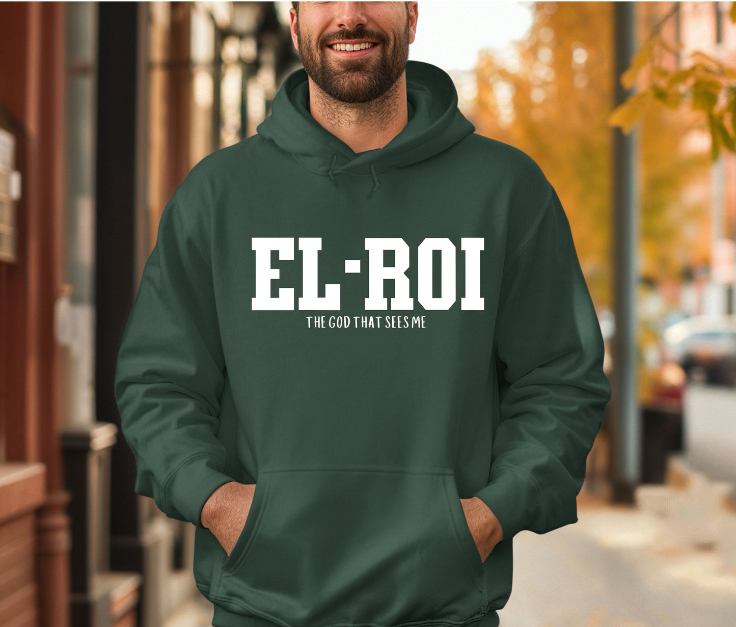 EL-ROI Hoodie – The God That Sees Me | Personalized Christian Hoodie | Faith-Based Custom Sweatshirt for Women & Men | Bible Verse Apparel