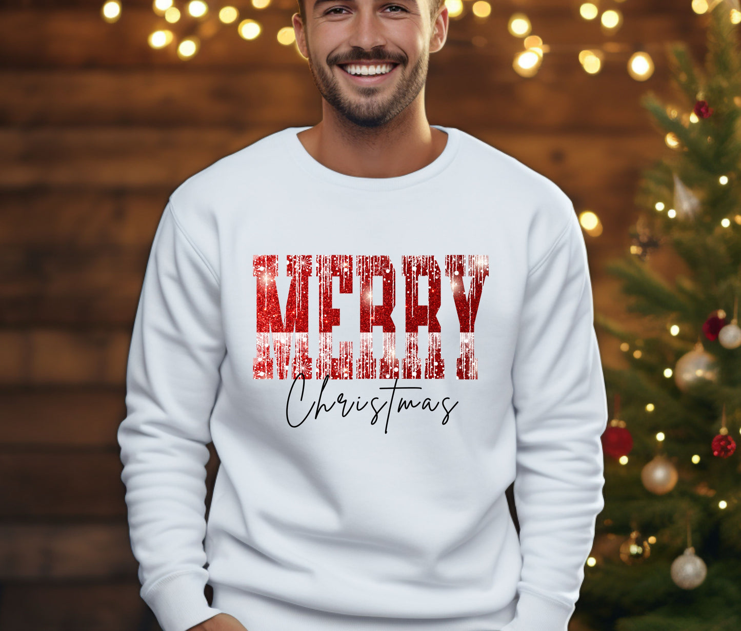 🎄Merry Christmas With Glitter , Christmas Shirts for Family | Matching Holiday Shirts | Personalized Family Christmas Outfits