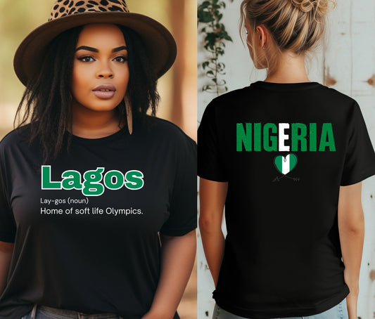 Nigerian Independece Day Shirt , Naija to the World T-Shirt, Nigerian Pride Shirt | African Heritage Tee | Green White Green Nigeria Flag Shirt | Unisex Naija Culture Tee