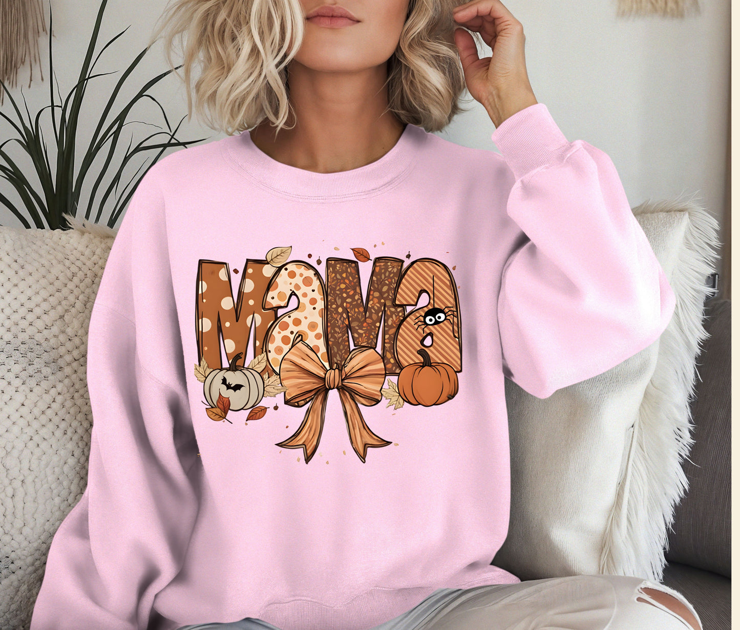 Thankful Mama Sweatshirt, Fall Sweatshirt,Autumn Halloween Sweatshirt, Custom Gift, Autumn Sweater