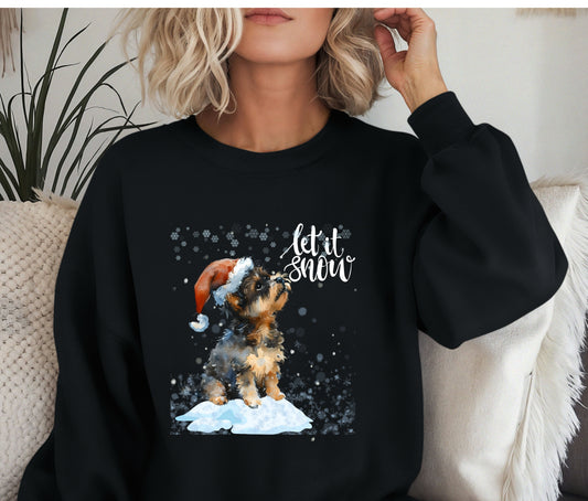 ๐ถ Let It Snow Dog Sweatshirt | Cute Christmas Puppy Crewneck | Cozy Winter Dog Lover Sweater | Holiday Gift for Her