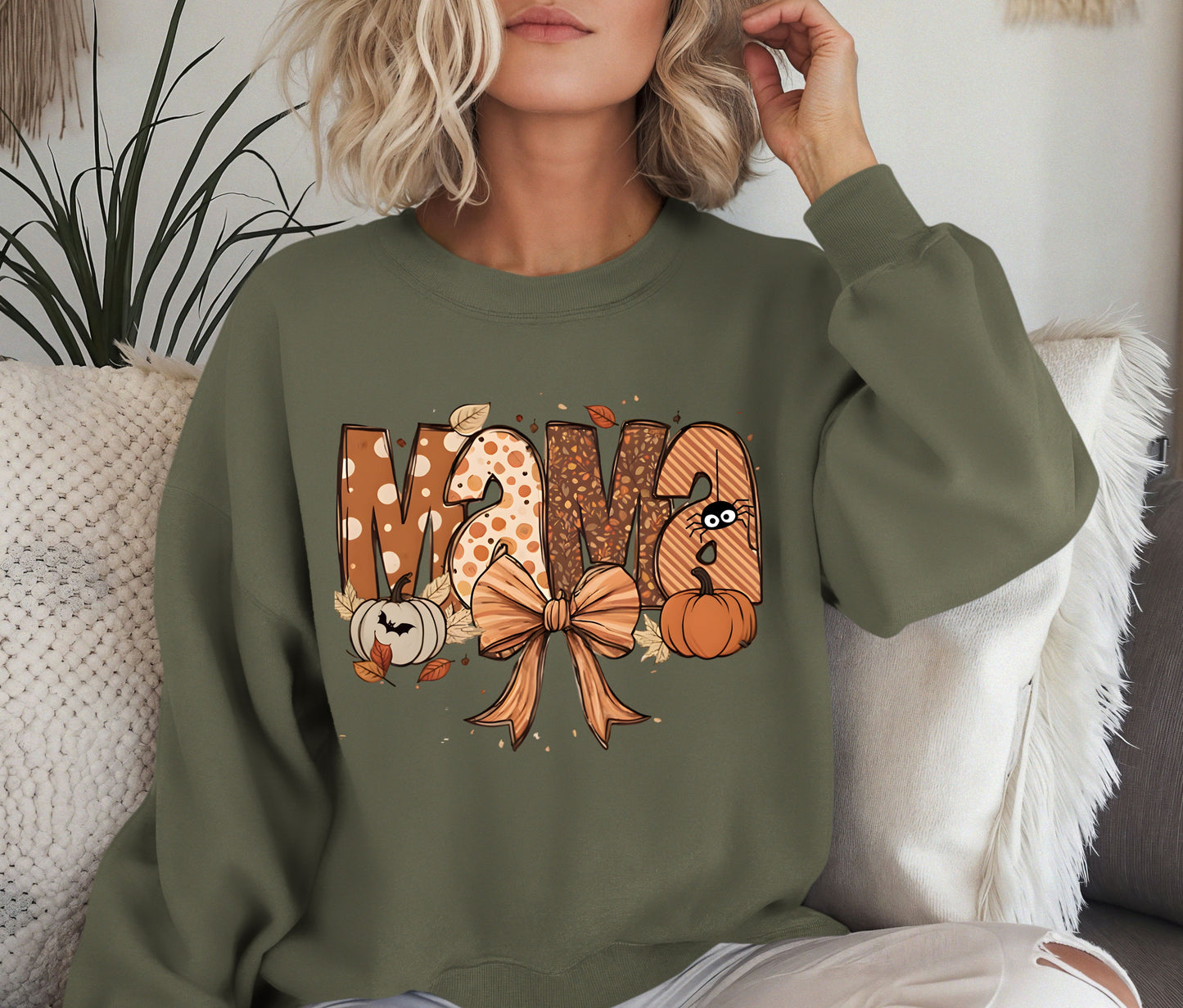 Thankful Mama Sweatshirt, Fall Sweatshirt,Autumn Halloween Sweatshirt, Custom Gift, Autumn Sweater