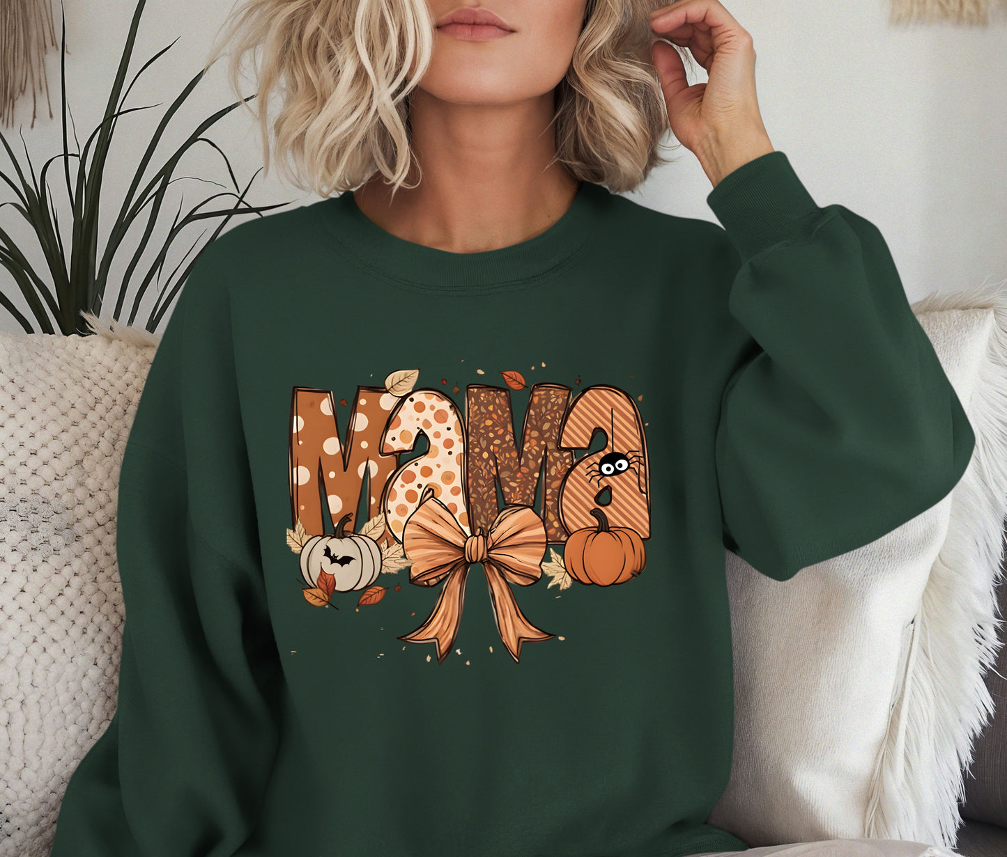 Thankful Mama Sweatshirt, Fall Sweatshirt,Autumn Halloween Sweatshirt, Custom Gift, Autumn Sweater