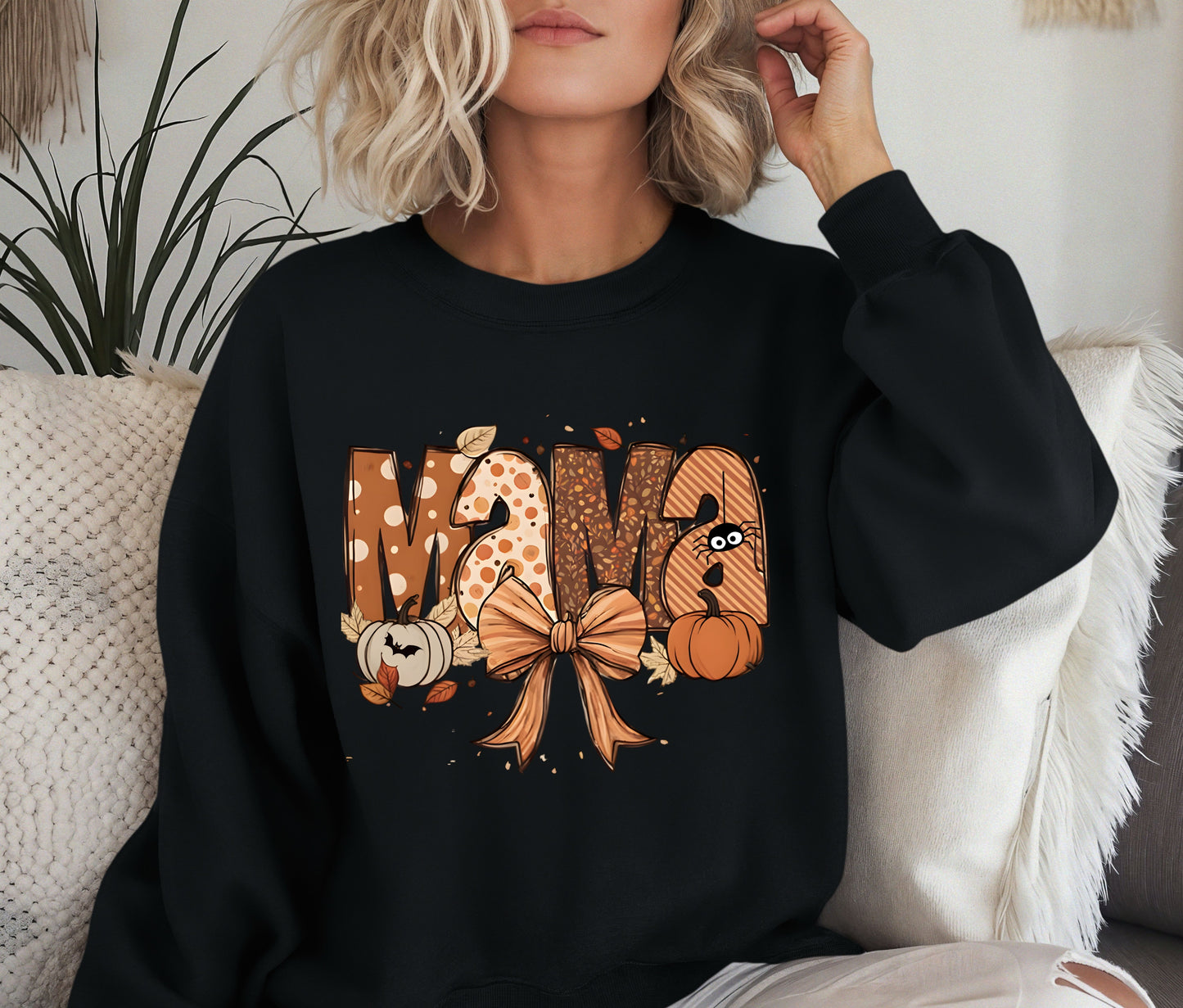 Thankful Mama Sweatshirt, Fall Sweatshirt,Autumn Halloween Sweatshirt, Custom Gift, Autumn Sweater