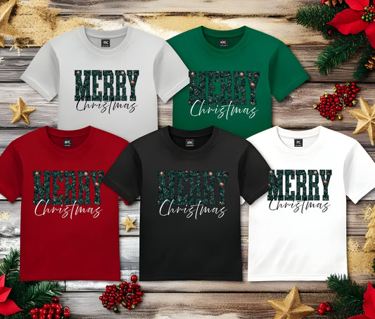 🎄Merry Christmas With ornament Tshirt, Christmas Shirts for Family | Matching Holiday Shirts | Personalized Family Christmas Outfits