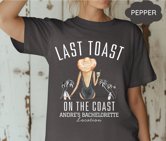 Custom Bachelorette Party Shirts, Last Toast on the Coast, Custom Bachelorette Shirts, Personalized Luxury Bachelorette, Social Club Bach