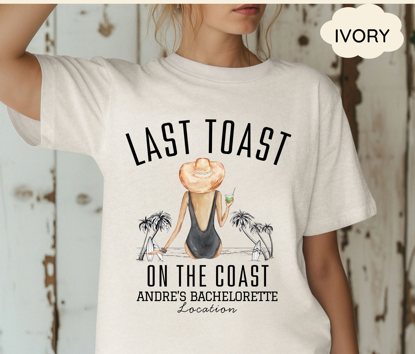 Custom Bachelorette Party Shirts, Last Toast on the Coast, Custom Bachelorette Shirts, Personalized Luxury Bachelorette, Social Club Bach