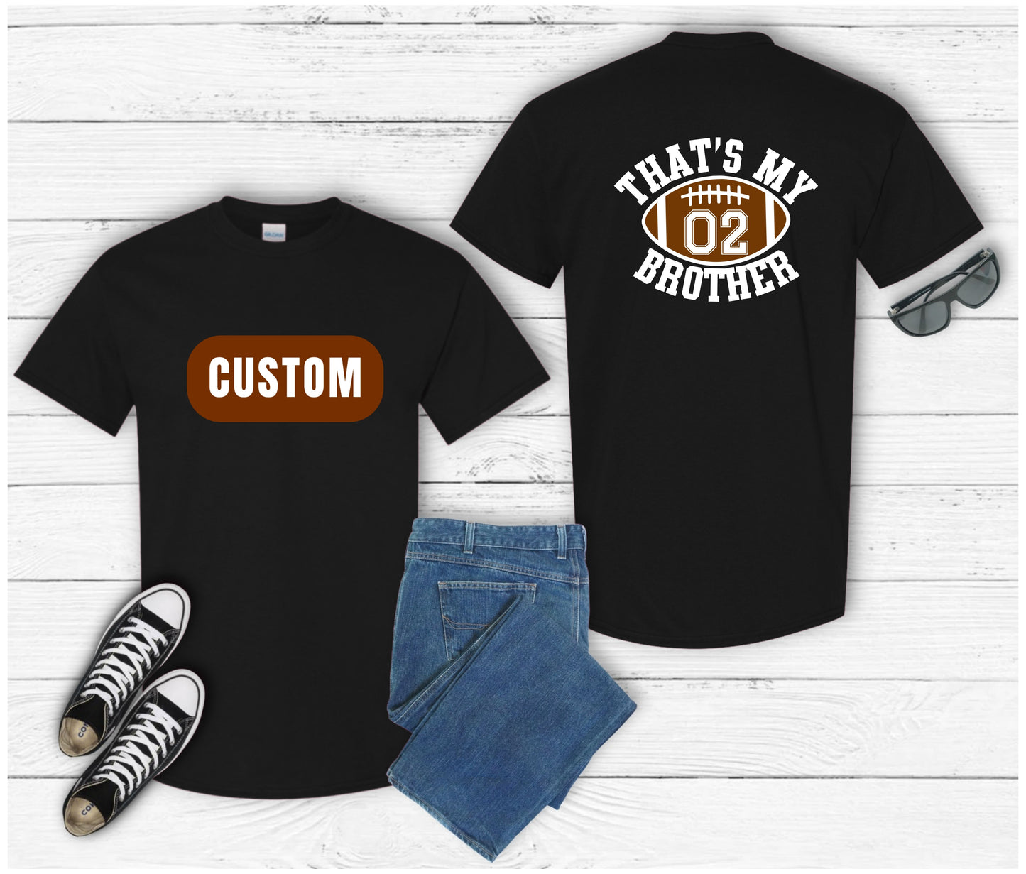 π Custom Football Family Shirts | Game Day Matching Shirts | Personalized Football Team Support Tees
