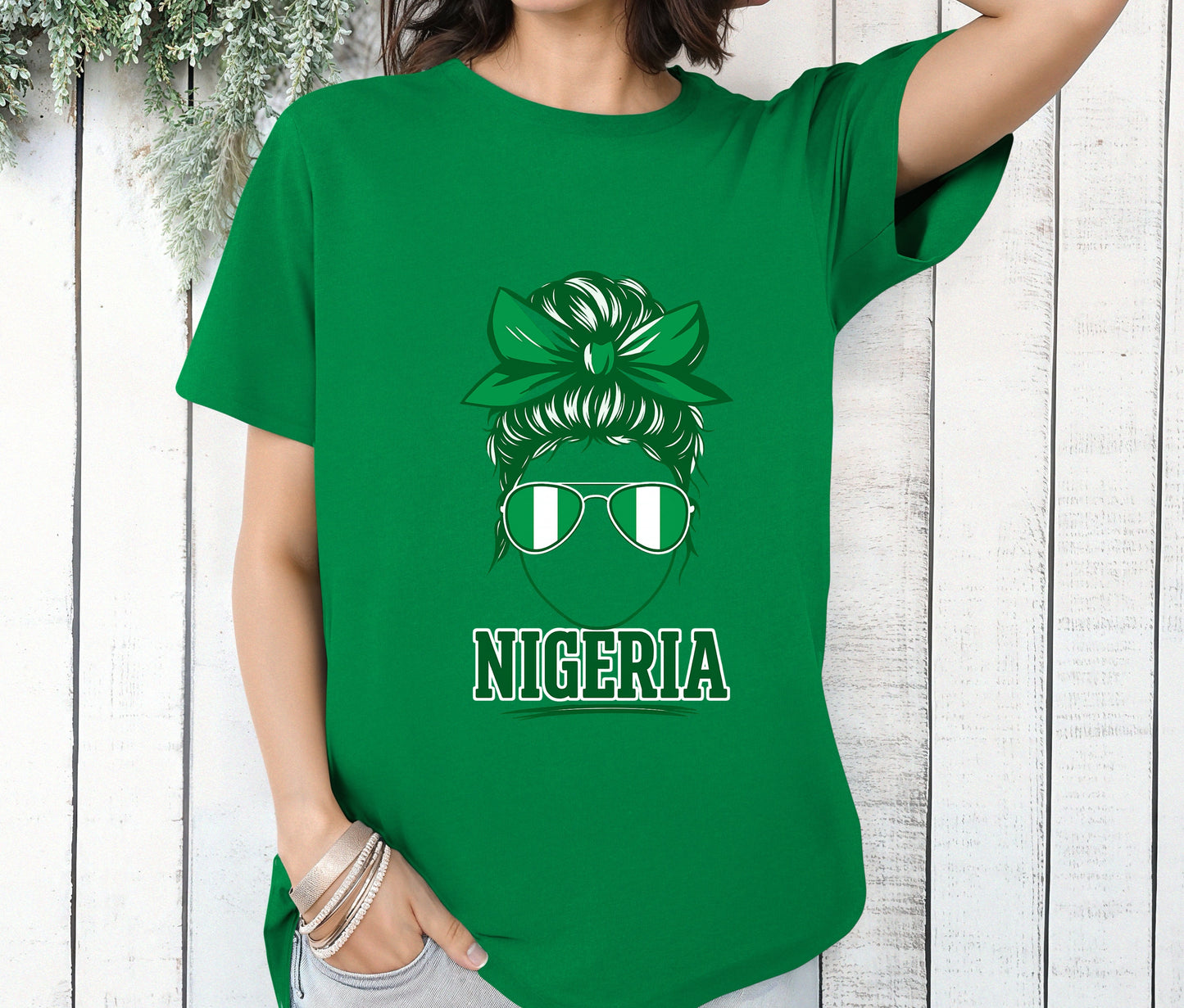 Nigerian Independece Day Shirt , Naija to the World T-Shirt, Nigerian Pride Shirt | African Heritage Tee | Green White Green Nigeria Flag Shirt | Unisex Naija Culture Tee
