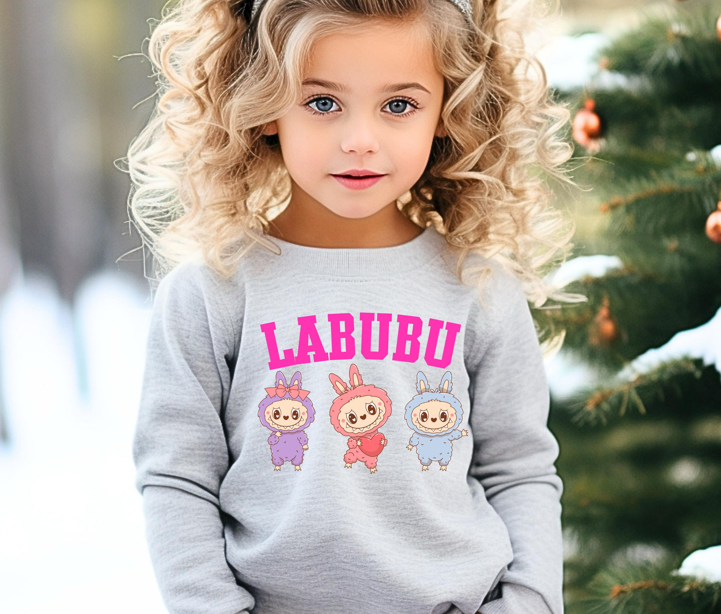 🧸 LABUBU Mom & Kids Matching Sweatshirt – Cute Cartoon Family Outfit