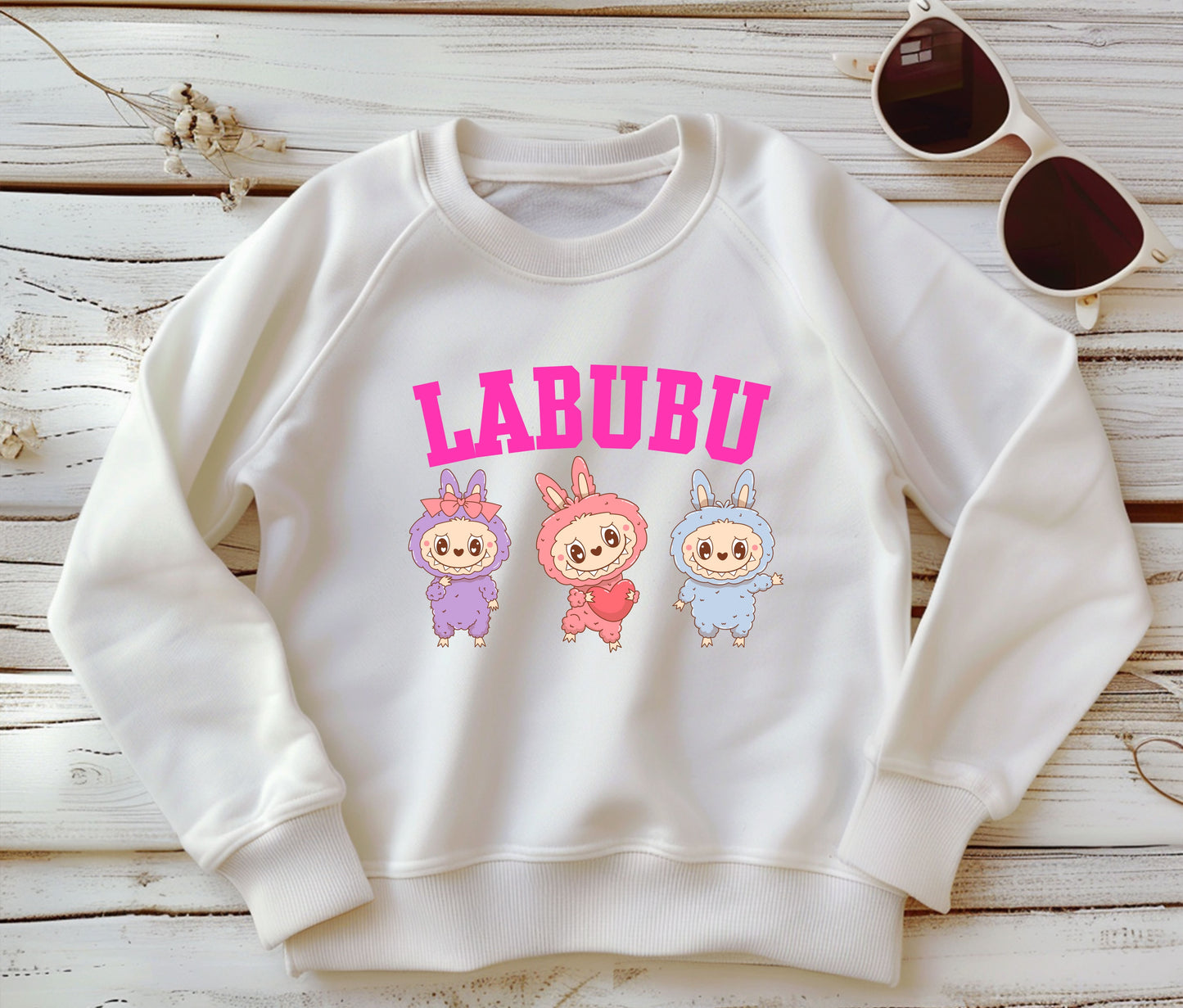 🧸 LABUBU Mom & Kids Matching Sweatshirt – Cute Cartoon Family Outfit