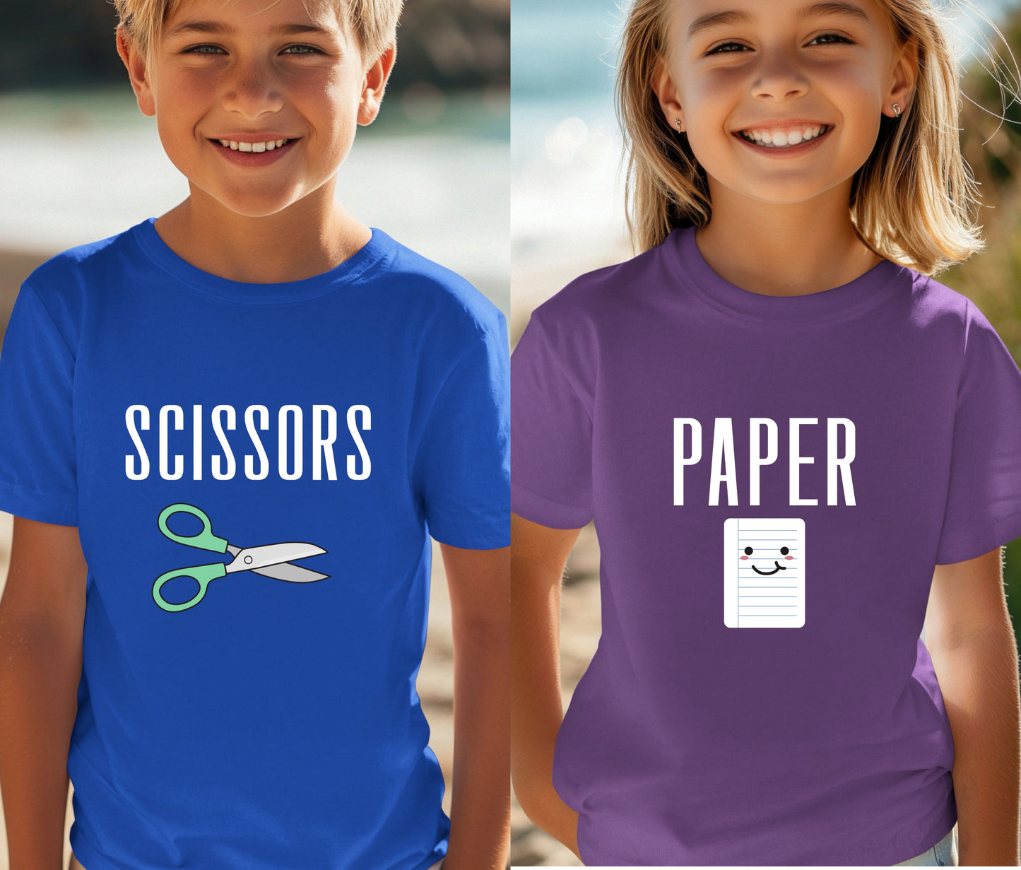 🎉 Rock, Paper, Scissors Matching Kids Shirts 🎉