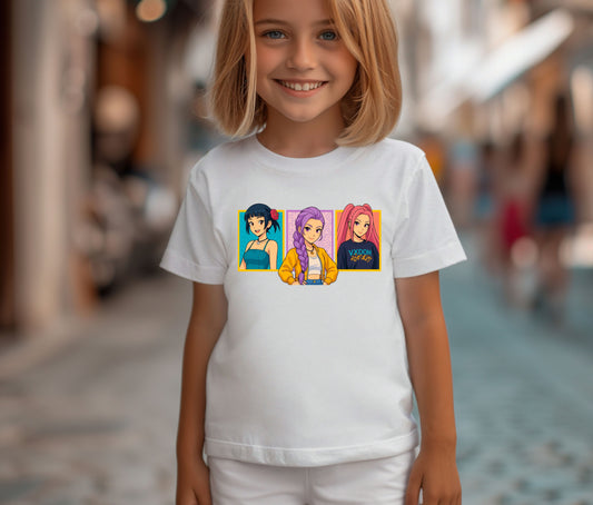 🩷 Pop, Style and Sister Vibes K-Pop T-Shirt | Cute Korean Fashion Shirt | Anime Girl Group Tee | Aesthetic K-pop Gift for Fans